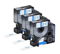 NineLeaf blu compatibile 3 pacchetto sul nastro etichetta bianca compatibile per DYMO 45014 d1 12 millimetri 1/2" LabelPOINT 100 150 200 250 300 350 stampanti bianca