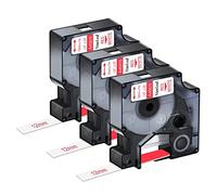 NineLeaf compatibile per nastro etichetta standard dymo d1 1/2" x 23' 12 millimetri x 7m 3 Pacco