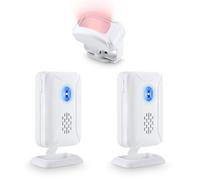 NineLeaf Rilevatore di movimento con 2 ricevitori, rilevatore di passaggio radio a infrarossi, campana di ricarica, campanello radio per porta, campanello con 32 diverse melodie per ufficio, hotel