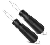 NINEMAX Button Hook Assis, Aiuto per Abbottonatura Gancio a Bottone Gancio per Bottoni e Zip Easy Grip per Anziani Disabili(2Pcs)