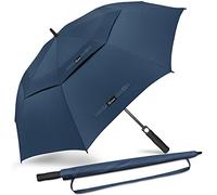 NINEMAX Grande Ombrello da Golf Antivento Forte 157cm,Durevole Ombrello Pioggia ad Apertura Automatica,Doppio Tettuccio per Viaggi,Golf(Blu Marino)