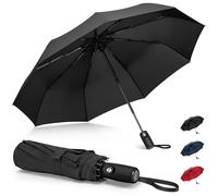 NINEMAX Ombrello Pieghevole Antivento, Ombrello Piccolo Da Viaggio Automatico Apri Chiudi, Ombrelli Pieghevoli Resistenti Portatile per Uomo Donna (Nero)