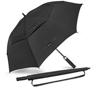 NINEMAX Ombrello Pioggia Grande Apertura Automatico Ombrello da Golf Antivento Resistente 157cm con Doppia Copertura Ventilata(Nero)