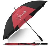 NINEMAX Ombrello Pioggia Grande, Ombrello Golf Grande Antivento Robusto XL, Lungo Ombrelli Grandi Da Pioggia Automatico Resistente Al Vento Forte per Uomo Donna (Rosso Grande/Nero)