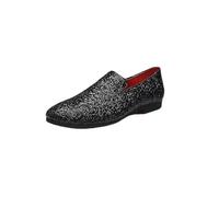Ninepointninetynine Mocassini da uomo a punta in pelle PU lucida scarpe da fumo, comode, leggere, antiscivolo, per passeggiate e balli studenteschi, Nero , 42 2/3 EU