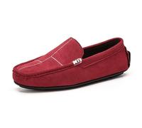 Ninepointninetynine Mocassini da Uomo Mocassini in Pelle Scamosciata Mocassini da Guida Leggeri Comodi Antiscivolo Moda Slip-on (Color : Rosso, Size : 39 EU)