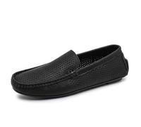 Ninepointninetynine Mocassini da Uomo Punta Tonda Mocassini Traspiranti Traforati Mocassini da Guida Leggeri e Comodi Slip-on Antiscivolo for Feste(Nero,42 EU)