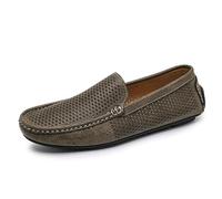Ninepointninetynine Mocassini da Uomo Punta Tonda Mocassini Traspiranti Traforati Mocassini da Guida Leggeri e Comodi Slip-on Antiscivolo for Feste(Marrone,42 EU)