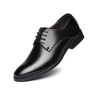 Ninepointninetynine Scarpe da abito formale da uomo con lacci, punta tonda, scarpe derby in pelle PU antiscivolo antiscivolo suola in gomma bassa per matrimoni, Nero , 43.5 EU