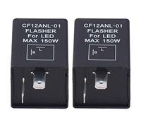 NINESHE 2 relè lampeggiatori a LED, 2 pin DC12 V, relè elettronico, luce di direzione normalmente aperta, per la maggior parte delle auto e moto da 12 V, Plug and Play