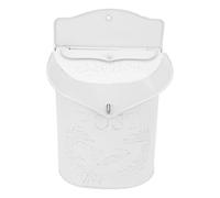 NINESHE Cassetta per Lettere di Montaggio a Parete, Modello di Uccelli in Metallo Bianco, Grande capacità Fuori dalla Decorazione Vintage Cassette Postali, Cassetta delle Lettere