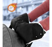 NINESPRING Guanti Passeggino,Scaldamani per Passeggino Impermeabili Antivento,Guanti per Passeggino Inverno Caldo,Nero Proteggi-mani Passeggino Universali,Ispessito