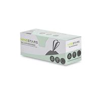 Ninestars Extra Strong White Trash Bag w Sacchetto della Spazzatura Bianco da 13 galloni con Chiusura a Coulisse, 13 Gal, 30 unità