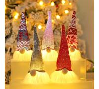 Ninesun Figure a forma di gnomo, decorazione natalizia, gnomo luminoso, piccolo, decorazione natalizia con LED, decorazione per albero di Natale svedese, idea regalo per bambini americani