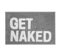 Ninesun Get Naked - Tappetino da bagno in peluche, morbido, assorbente, antiscivolo, lavabile, grigio