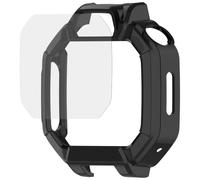 NineXuan Custodia protettiva per Huawei Watch Kids X1/X1 Pro, pellicola protettiva in vetro temperato, antigraffio, antiurto, cover rigida in policarbonato, colore nero