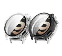 NineXuan Custodia protettiva per Oneplus Watch Lite, custodia protettiva completa per Oppo Watch S, custodia rigida per schermo in PC (nero+trasparente)