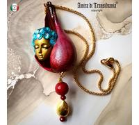 Ninfa Dorata Oro Conchiglia Gioiello Barocco Collana Pendaglio Gioielleria Lusso