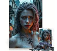 Ninfa in ambientazione post-apocalittica - Puzzle da 1000 pezzi per adulti - Regalo - Gioco di logica - Tempo libero - Divertimento - Qualità - Bordo - Regalo delizioso (38x26cm)