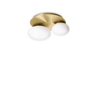 Ideal Lux NINFEA Plafoniera da soffitto DecoratiGlass rotonda a 2 luci in ottone