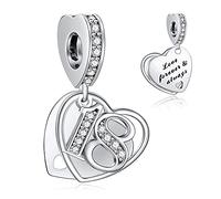 NINGAN 18 Numero significativo di ciondoli per Pandora Charm 925 Ciondoli in argento Collana con perline, Charm pendente per compleanno Anniversario Festa della mamma