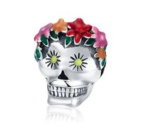 NINGAN 925 Argento Nero Pipistrello Charms Halloween String Perle Compatibile Donna Braccialetto Regalo Festivo