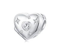 NINGAN 925 argento sterling apertura e chiusura amore perla Charm San Valentino Ladies Bracciale Charm