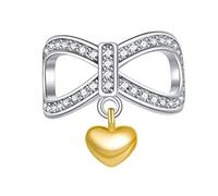 NINGAN Argento 925 Pendente perlato a forma di cuore adatto per collana di braccialetti da donna regalo per gli mamma (infinito cuore)