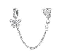 NINGAN Bracciale in argento 925 catena di sicurezza fascino farfalla perline Accessori per bracciali da donna