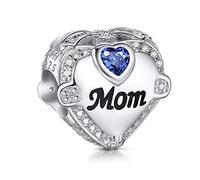 NINGAN Charm d'amore in argento 925 perline serie famiglia Un regalo per genitori, nonni e figlie Adatto per bracciale collana