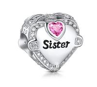 NINGAN Charm d'amore in argento 925 perline serie famiglia Un regalo per genitori, nonni e figlie Adatto per bracciale collana