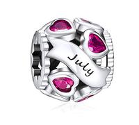 NINGAN Charms in argento 925 Luglio pietra natale perline adatto per braccialetti da donna regalo di giorno festivo