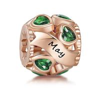 NINGAN Charms in argento 925 Maggio pietra natale perline adatto per braccialetti da donna regalo di giorno festivo