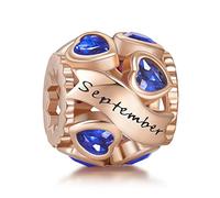 NINGAN Charms in argento 925 Settembre pietra natale perline adatto per braccialetti da donna regalo di giorno festivo