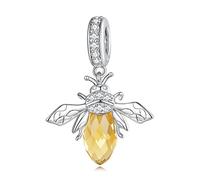 NINGAN Ciondolo a forma di ape in argento sterling 925 con topazio Collana Bracciale da donna compatibile