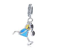 NINGAN Pendente degli occhiali da sole della bevanda fredda estiva 925 in argento sterling Adatto per braccialetti da donna