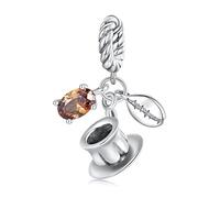 NINGAN Pendente in argento 925 tazza di caffè Fascino del bracciale da donna Regalo di anniversario