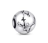 NINGAN Pesci Charm del Compleanno con 12 Segni dello Zodiaco - Charm in Argento Sterling 925 Regolabili Bracciale & Collana - Regali di Compleanno per Donne e Amici