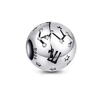 NINGAN Scorpione 12-Il Fascino di Compleanno del Segno di Zodiaco Il Fascino Argento Sterlina Adatto al Braccialetto e alla Collana di Compleanno per Donne & Amici