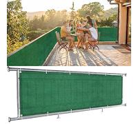 NINGBAI Frangivisto Balcone Recinzione 115 x 650 cm Telo Privacy Balcone Telo ombreggiante Copertura Balcone HDPE 220g/㎡, Protezione UV per Ringhiera Protezione Balcone, Verde Scuro