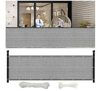 NINGBAI Frangivisto Balcono Schermi 70 x 950 cm Frangivisto Balcone Telo ombreggiante Copertura Balcone Protezione Solare, Facile Installazione per Veranda, Cortile, Terrazza, Grigio