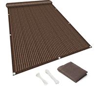 NINGBAI Telo Frangivento per Balconi 50 x 500 cm Telo Privacy Balcone Frangivisto Balcone Ringhiera Protezione Solare, Facile Installazione per Ringhiera Protezione Balcone, Marrone
