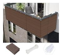NINGBAI Telo Frangivento per Balconi 70 x 200 cm Telo Privacy Balcone Rete per Balconi Rete in Plastica HDPE 220g/㎡, Protezione UV per Ringhiera Protezione Balcone, Marrone