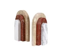 NingBright Decorazioni da scrivania Fermalibri minimalisti italiani in marmo, resistenti e antiscivolo, for scaffali, ufficio, studio Sculture e accessori decorativi(Red)