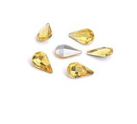 NingPower 100 Pezzi Strass A Forma Di Lacrima, Artificiale Cristallo Gemme Con Fondo Appuntito, Adatti per Progetti Artistici E Artigianali, Accessori Da Cucire, Giallo, 8mm × 13mm