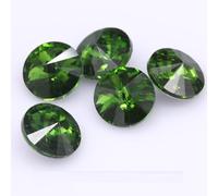 NingPower 120 Pezzi Strass Di Vetro Rotondi, Artificiale Cristallo Gemme Con Fondo Appuntito, Adatti per Progetti Artistici E Artigianali, Accessori Da Cucire, 12mm, Verde Scuro
