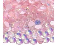 NingPower 2880 Pezzi Strass Di Vetro Rotondi, Artificiale Cristallo Gemme A Fondo Piatto, Adatti per Progetti Artistici E Artigianali, Accessori Da Cucire, Rosa, 4mm