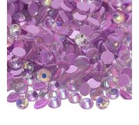 NingPower 2880 Pezzi Strass Di Vetro Rotondi, Artificiale Cristallo Gemme A Fondo Piatto, Adatti per Progetti Artistici E Artigianali, Accessori Da Cucire, Viola, 3mm