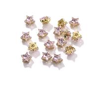 NingPower 50 Pezzi Strass In Vetro A Forma Di Stella Da 10mm, Artificiale Cristallo Gemme A Forma Di Artiglio In Lega, Adatti per Progetti Artistici E Artigianali, Accessori Da Cucire