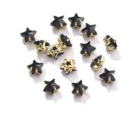 NingPower 50 Pezzi Strass In Vetro A Forma Di Stella Da 10mm, Artificiale Cristallo Gemme A Forma Di Artiglio In Lega, Adatti per Progetti Artistici E Artigianali, Accessori Da Cucire, Neri